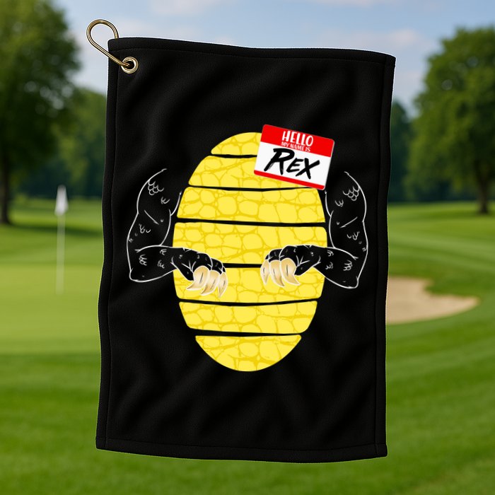 Hello My Name is Rex T-Rex Halloween Golf Towel