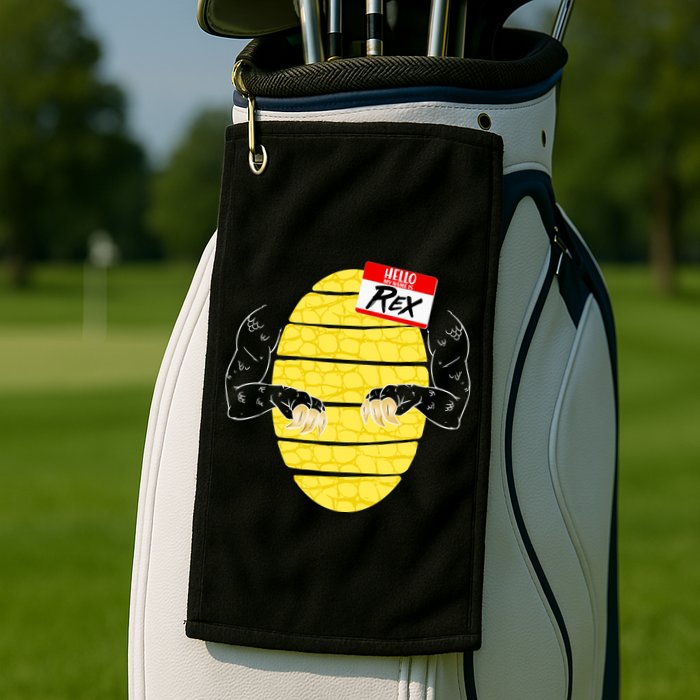Hello My Name is Rex T-Rex Halloween Golf Towel
