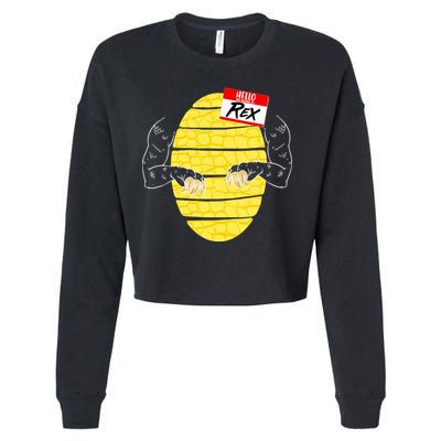 Hello My Name is Rex T-Rex Halloween Cropped Pullover Crew