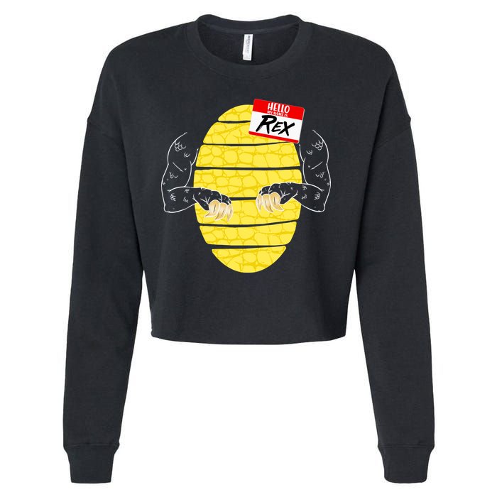 Hello My Name is Rex T-Rex Halloween Cropped Pullover Crew