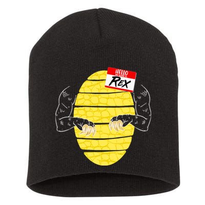 Hello My Name is Rex T-Rex Halloween Short Acrylic Beanie