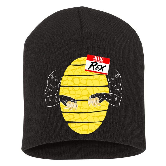 Hello My Name is Rex T-Rex Halloween Short Acrylic Beanie