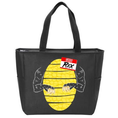Hello My Name is Rex T-Rex Halloween Zip Tote Bag