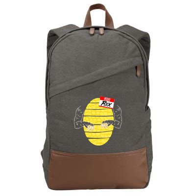 Hello My Name is Rex T-Rex Halloween Cotton Canvas Backpack