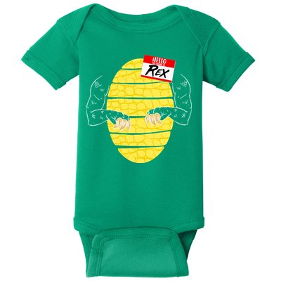 Hello My Name is Rex T-Rex Halloween Baby Bodysuit
