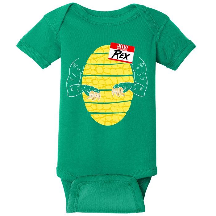 Hello My Name is Rex T-Rex Halloween Baby Bodysuit