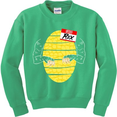 Hello My Name is Rex T-Rex Halloween Kids Sweatshirt