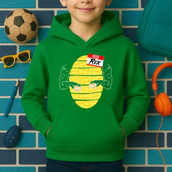Hello My Name is Rex T-Rex Halloween Kids Hoodie
