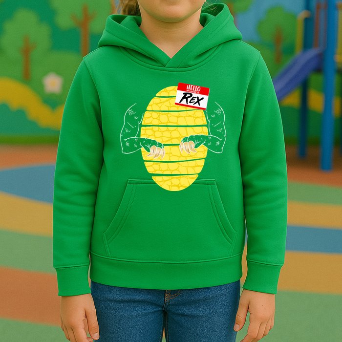 Hello My Name is Rex T-Rex Halloween Kids Hoodie