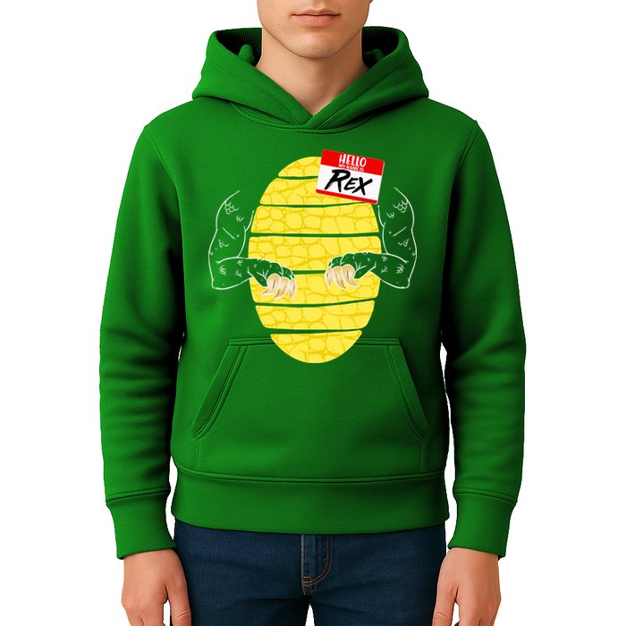 Hello My Name is Rex T-Rex Halloween Kids Hoodie