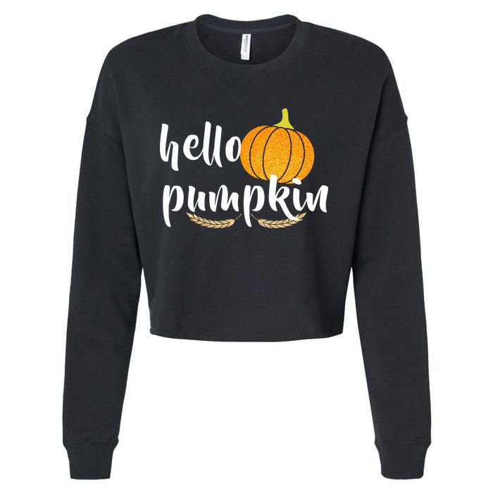 Hello Pumpkin Cropped Pullover Crew