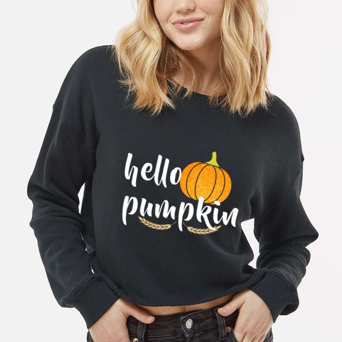 Hello Pumpkin Cropped Pullover Crew