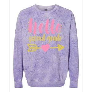 Hello Second Grade Cute Elementary School Colorblast Crewneck Sweatshirt