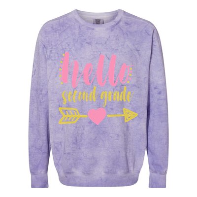 Hello Second Grade Cute Elementary School Colorblast Crewneck Sweatshirt