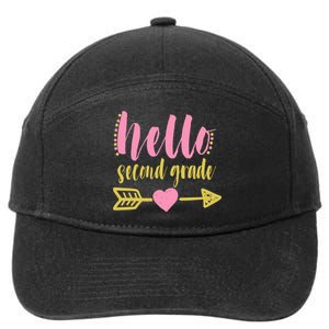 Hello Second Grade Cute Elementary School 7-Panel Snapback Hat