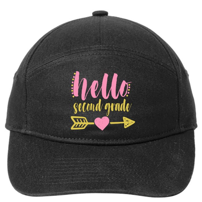 Hello Second Grade Cute Elementary School 7-Panel Snapback Hat