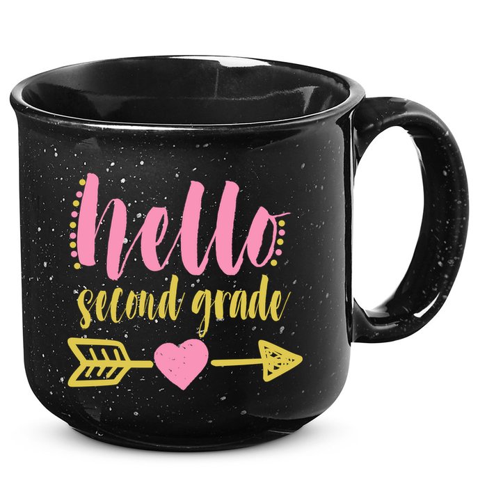 Hello Second Grade Cute Elementary School 15oz Campfire Ceramic Mug