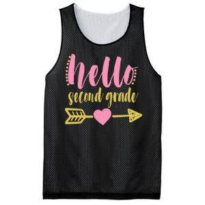 Hello Second Grade Cute Elementary School Mesh Reversible Basketball Jersey Tank