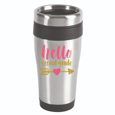 Hello Second Grade Cute Elementary School 16oz Travel Tumbler
