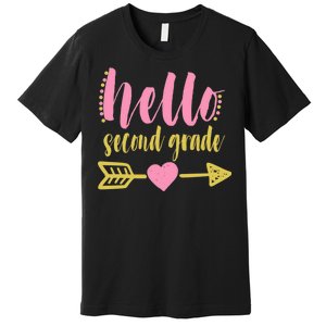 Hello Second Grade Cute Elementary School Premium T-Shirt