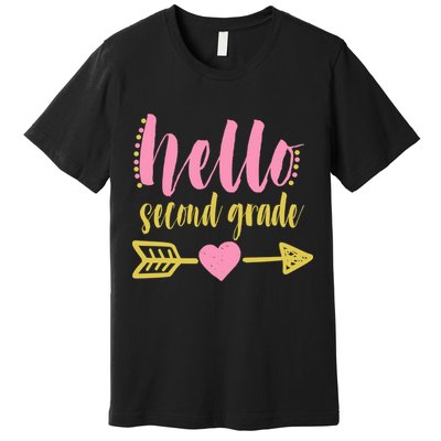 Hello Second Grade Cute Elementary School Premium T-Shirt