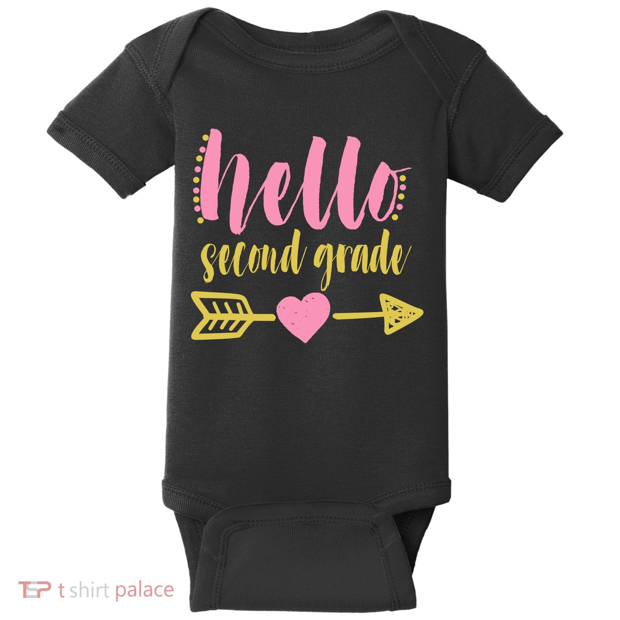 Hello Second Grade Cute Elementary School Baby Bodysuit