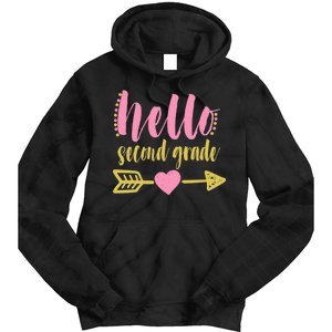 Hello Second Grade Cute Elementary School Tie Dye Hoodie