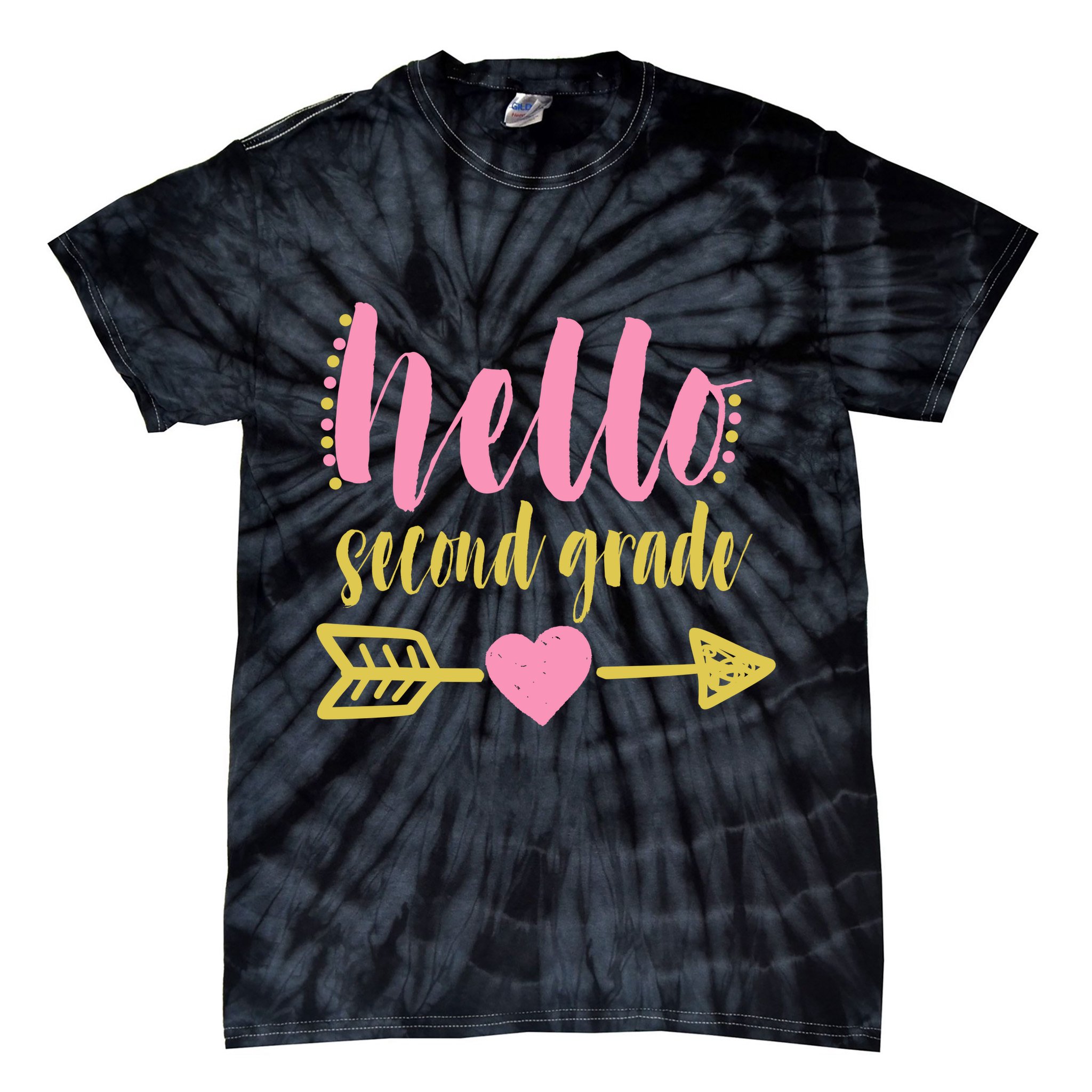 Hello Second Grade Cute Elementary School Tie-Dye T-Shirt