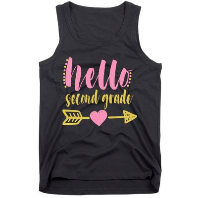 Hello Second Grade Cute Elementary School Tank Top