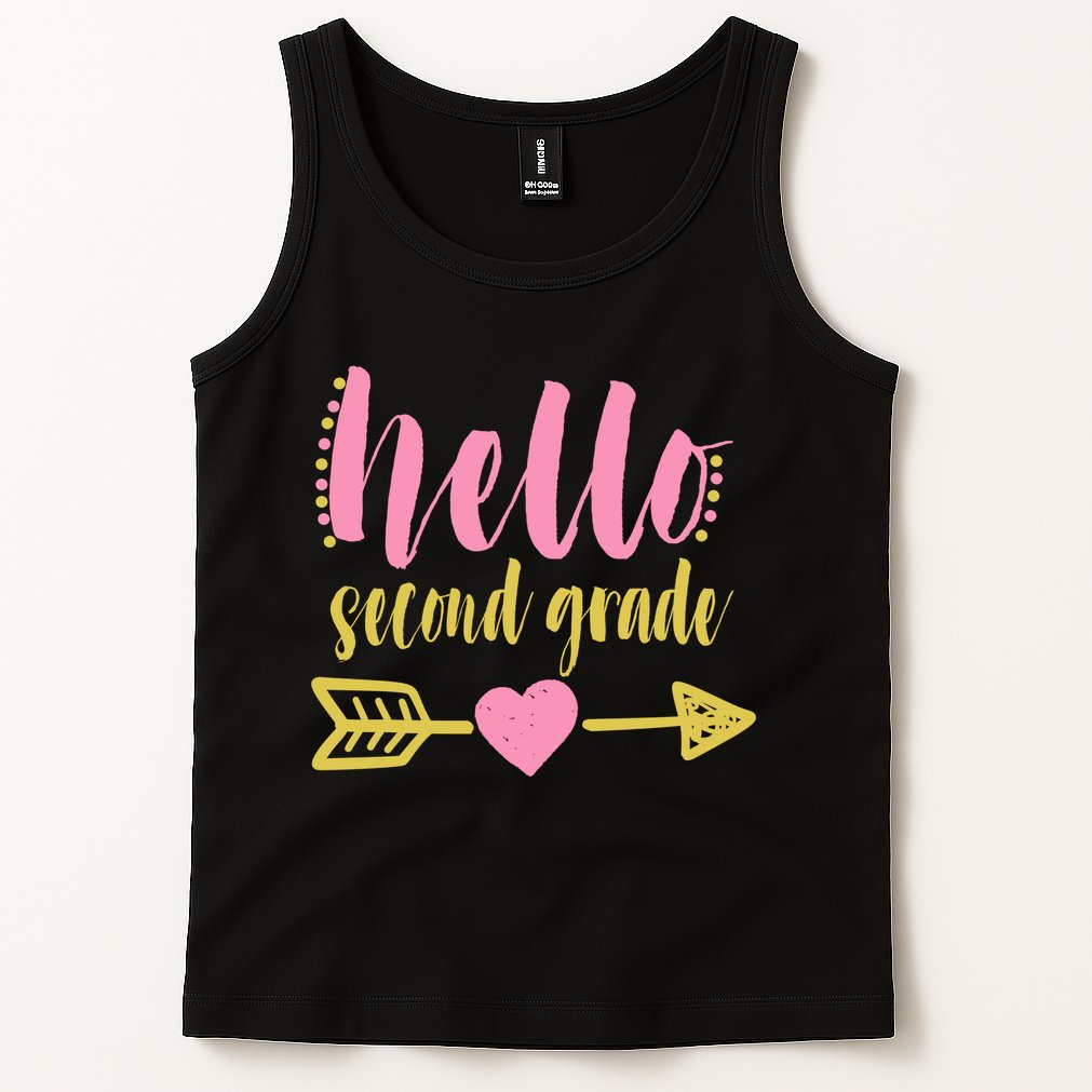 Hello Second Grade Cute Elementary School Tank Top
