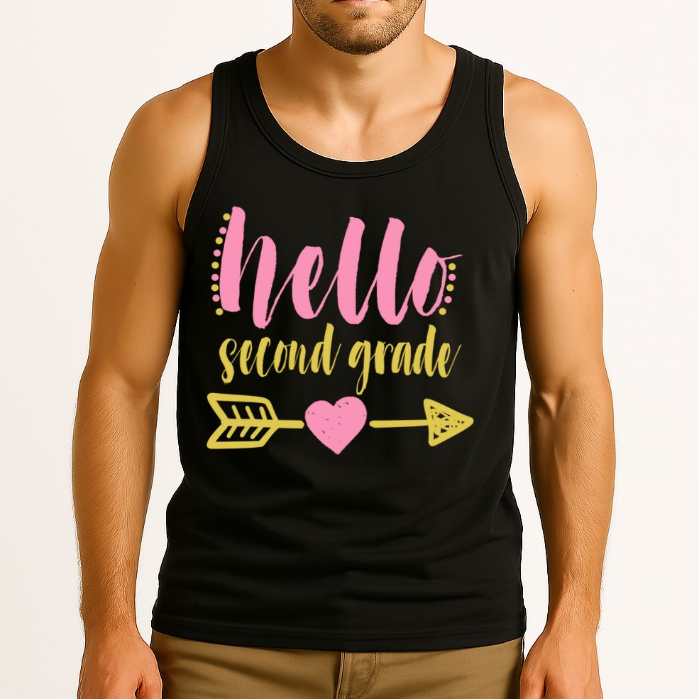 Hello Second Grade Cute Elementary School Tank Top