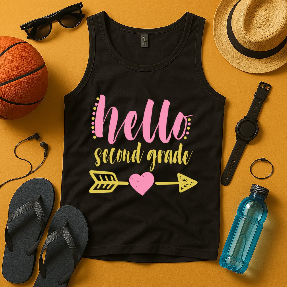 Hello Second Grade Cute Elementary School Tank Top