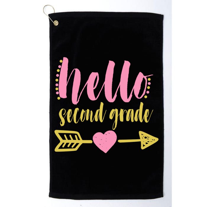 Hello Second Grade Cute Elementary School Golf Towel