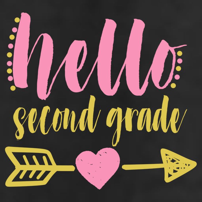 Hello Second Grade Cute Elementary School Golf Towel