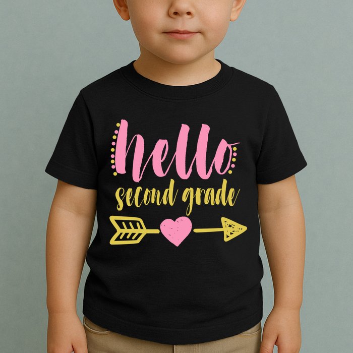 Hello Second Grade Cute Elementary School Toddler T-Shirt