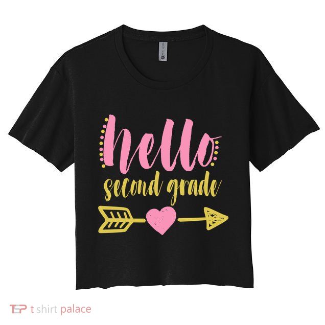 Hello Second Grade Cute Elementary School Crop Top