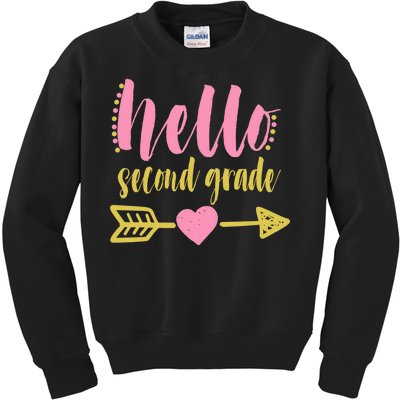 Hello Second Grade Cute Elementary School Kids Sweatshirt