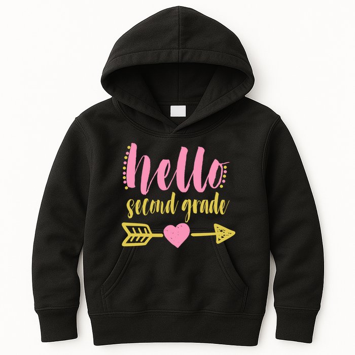 Hello Second Grade Cute Elementary School Kids Hoodie