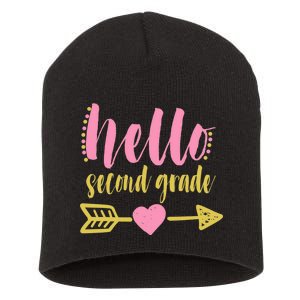 Hello Second Grade Cute Elementary School Short Acrylic Beanie