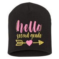 Hello Second Grade Cute Elementary School Short Acrylic Beanie