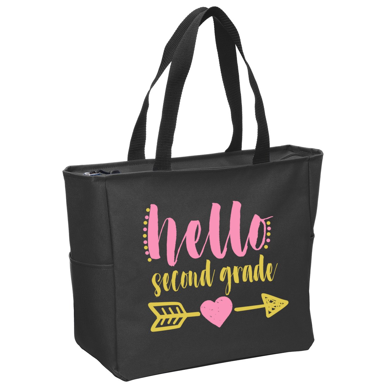 Hello Second Grade Cute Elementary School Zip Tote Bag