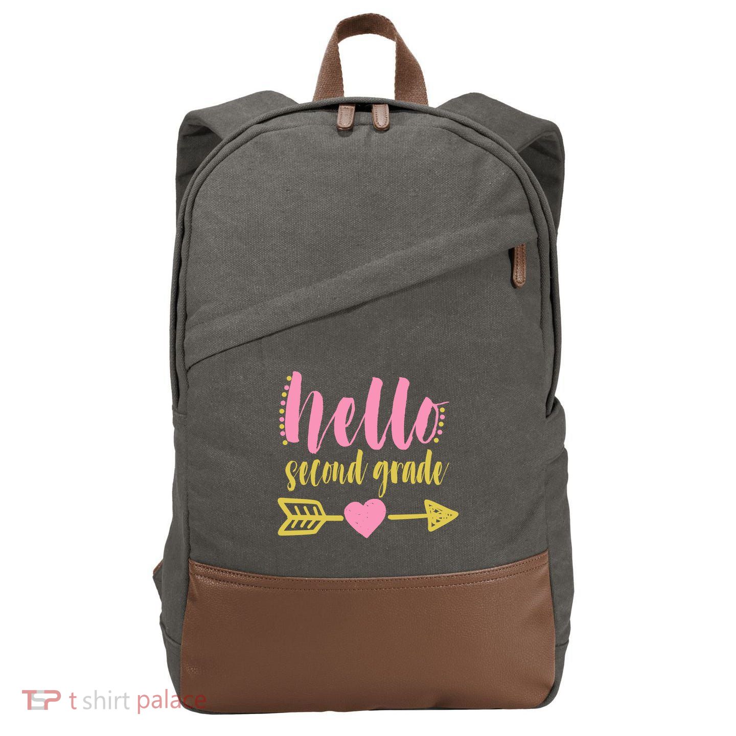 Hello Second Grade Cute Elementary School Cotton Canvas Backpack