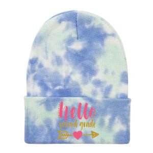 Hello Second Grade Cute Elementary School Tie Dye 12in Knit Beanie