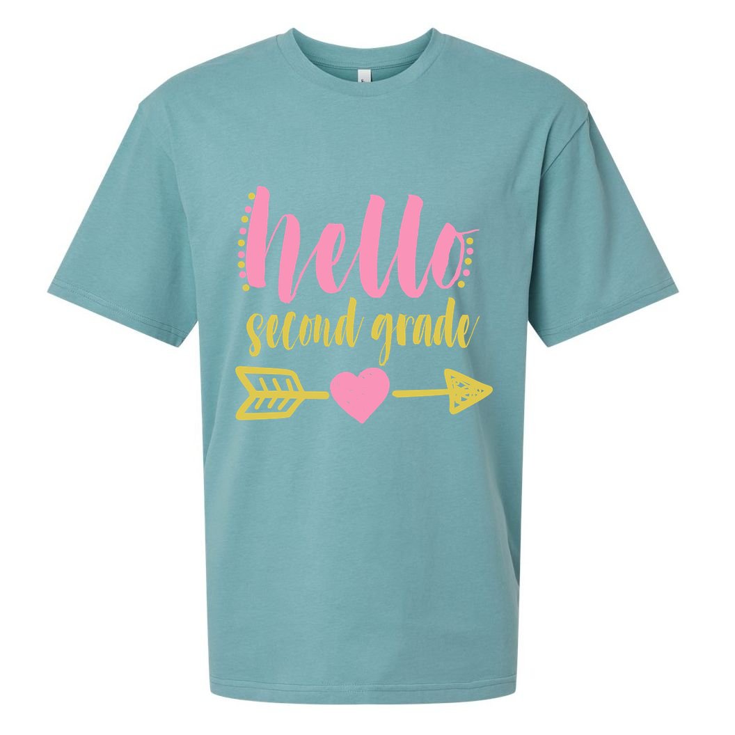 Hello Second Grade Cute Elementary School Sueded Cloud Jersey T-Shirt