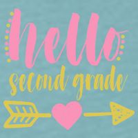 Hello Second Grade Cute Elementary School Sueded Cloud Jersey T-Shirt