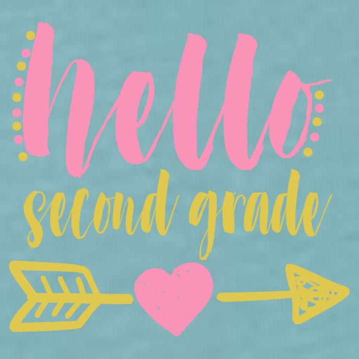Hello Second Grade Cute Elementary School Sueded Cloud Jersey T-Shirt