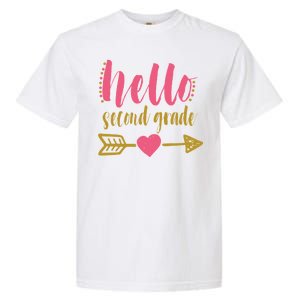 Hello Second Grade Cute Elementary School Garment-Dyed Heavyweight T-Shirt