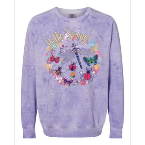 Hello Spring Floral Bugs Colorblast Crewneck Sweatshirt