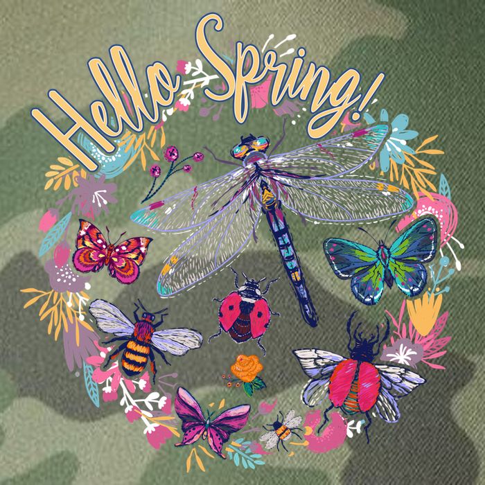 Hello Spring Floral Bugs Legacy Tie Dye Trucker Hat