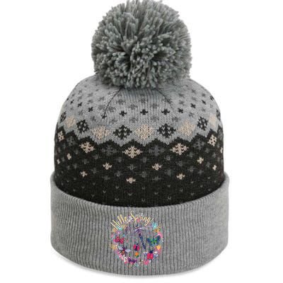 Hello Spring Floral Bugs The Baniff Cuffed Pom Beanie